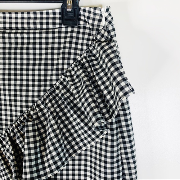 Nanette Lepore Gingham Frill Ruffle Skirt Size 6 - Picture 4 of 8
